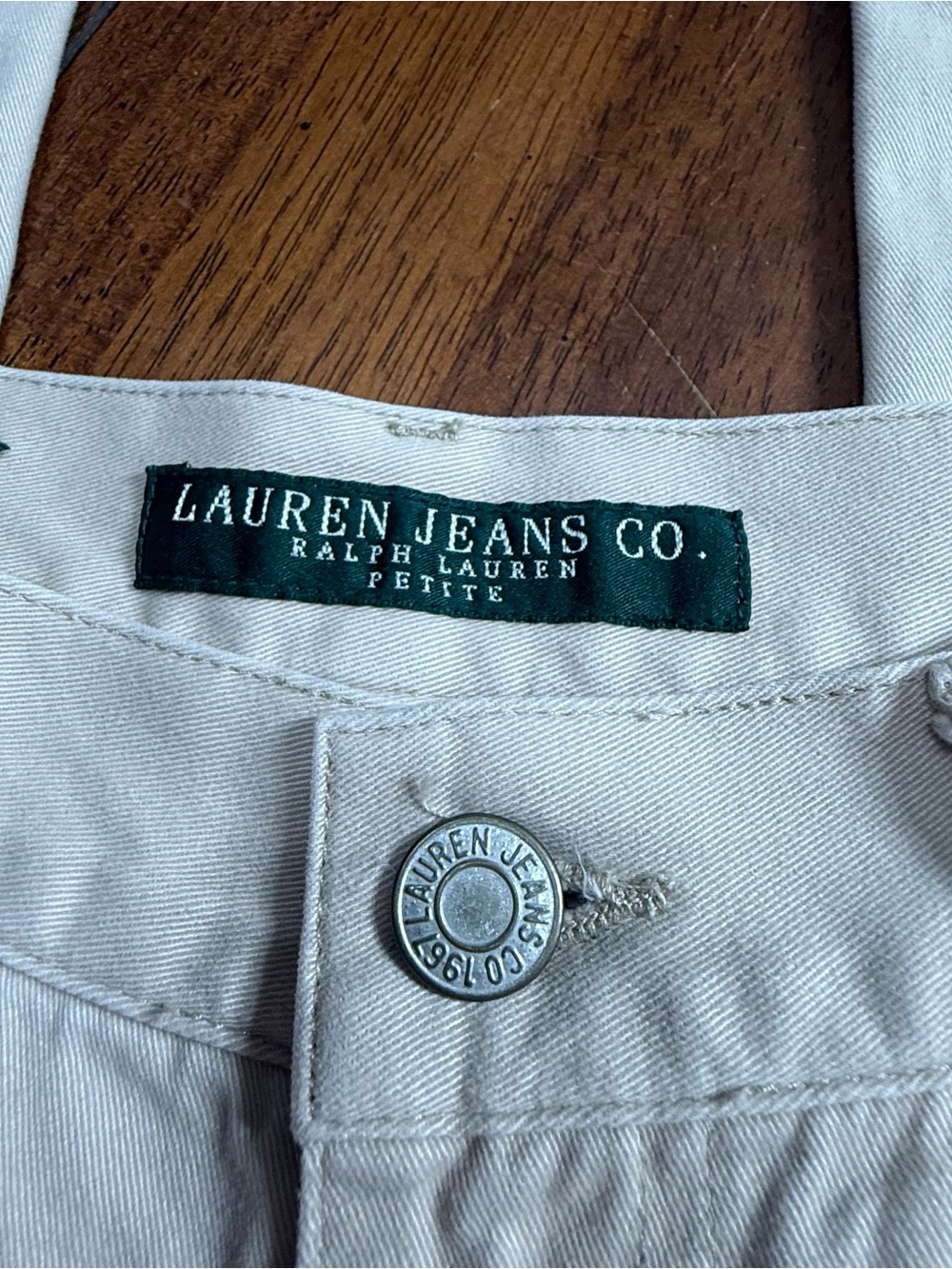 Lauren Jeans Co Ralph Lauren Cream Straight Leg Jeans Women’s 4P Petite